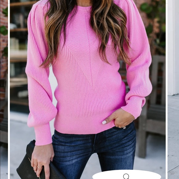 Vici | Sweaters | Vici Bubble Over Ribbed Knit Sweater Pink | Poshmark